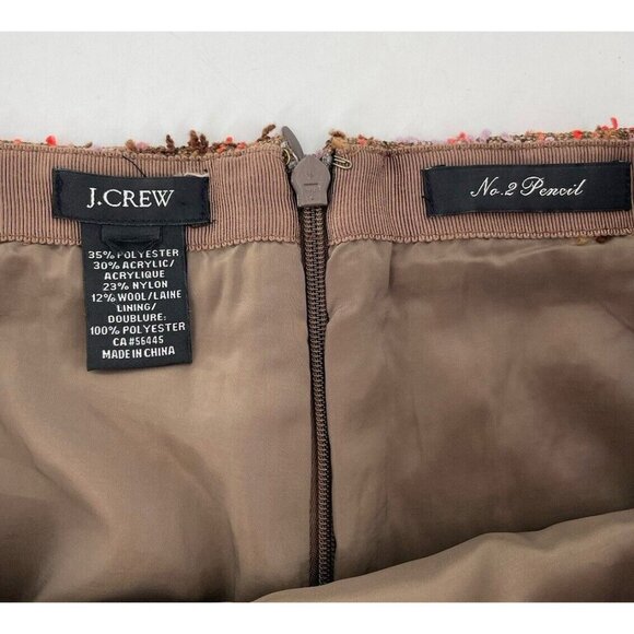 J Crew Multicolor‎ Tweed Pencil Skirt Career Straight Skirt See Measurements - Picture 7 of 9
